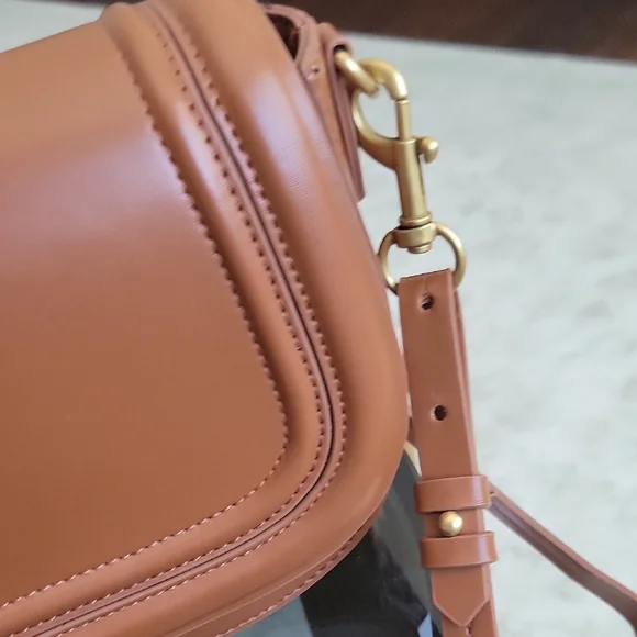Zara Tan Leather Crossbody Bag - Picture 14 of 15